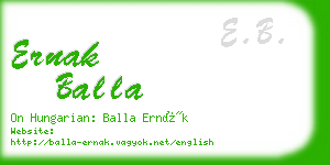 ernak balla business card